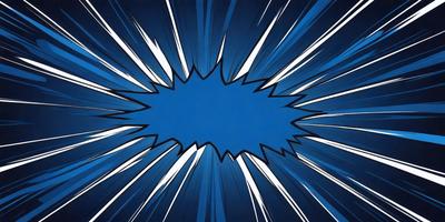 The primary subject of the image is a blue circle with a white outline, which appears to be a comic book or graphic design element. The setting is a blue background, and the visual style is a combination of digital art and illustration. The colors and mood of the image are predominantly blue and white, creating a clean and modern appearance.