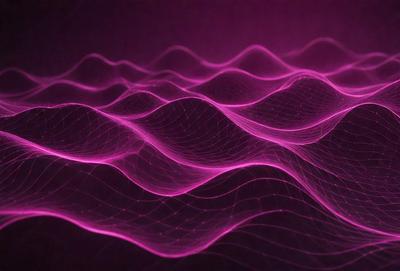 The primary subject of the image is a purple wave pattern, which is the main object, scene, or focus of the image. The setting or background is a purple surface, which adds to the overall atmosphere of the image. The visual style of the image is digital art, as it is a digital representation of a wave pattern. The dominant colors in the image are purple, which creates a calming and soothing mood.
