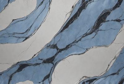 The primary subject of the image is a blue and white marble pattern. The setting is a wall with a blue and white marble pattern. The visual style is a photo of the marble pattern. The dominant colors are blue and white, creating a calm and elegant atmosphere.