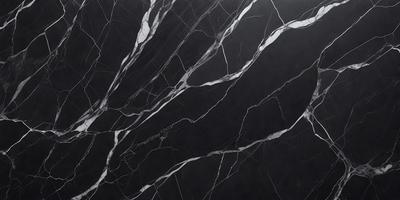 The primary subject of the image is a marble countertop with a black and white pattern. The setting is a kitchen, and the visual style is a close-up of the countertop. The colors and mood of the image are predominantly black and white, giving it a classic and elegant appearance.