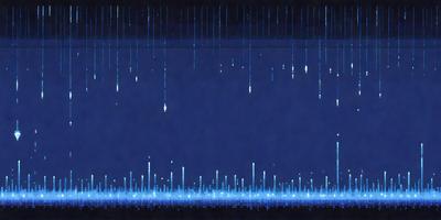 The primary subject of the image is a blue background with a series of blue lights or dots. The setting appears to be a dark room, and the visual style is digital art or illustration. The dominant colors are blue, and the overall atmosphere is calm and serene.