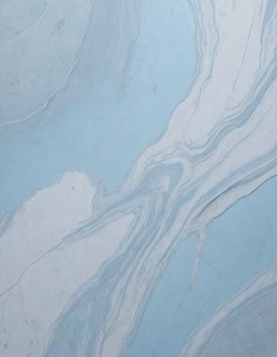 The primary subject of the image is a marble-like surface with a blue and white color scheme. The setting is a bathroom, and the visual style is a close-up of the marble-like surface. The colors and mood of the image are calming and elegant, with the blue and white color palette creating a serene atmosphere.