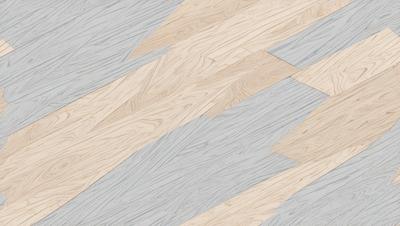 The primary subject of the image is a wooden floor with a patterned design. The setting is a room with a wooden floor, and the visual style is a close-up of the floor. The colors and mood of the image are predominantly brown and earthy, giving it a warm and natural atmosphere.