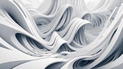 The primary subject of the image is a large, intricate, and detailed white sculpture. The sculpture is made of paper and is displayed in a white room. The setting is a white room, which provides a clean and minimalist backdrop for the artwork. The visual style of the image is a combination of digital art and illustration, as the paper sculpture is skillfully crafted and the overall composition is well-executed. The colors and mood of the image are predominantly white, giving it a clean, serene, and artistic atmosphere.
