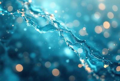 The primary subject of the image is a blue waterfall with a stream of water flowing down. The setting is a blue background, which adds to the overall visual style. The image is a digital art piece, showcasing the artist's creativity and skill in capturing the beauty of the waterfall. The dominant colors in the image are blue and white, creating a serene and calming atmosphere.