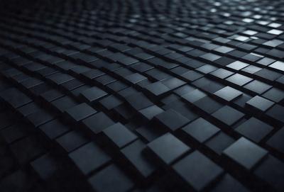 The primary subject of the image is a close-up of a black and white checkered pattern. The setting is a black background, which creates a striking contrast with the pattern. The visual style is a combination of a photo and a digital art, as the pattern appears to be a digital creation. The colors and mood of the image are predominantly black and white, giving it a classic and timeless feel.