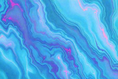 The primary subject of the image is a blue and purple patterned wallpaper. The setting is a wall, and the visual style is a digital art or illustration. The dominant colors are blue and purple, creating a calming and soothing atmosphere.