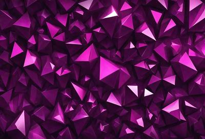 The primary subject of the image is a purple geometric pattern, which is the main focus of the image. The setting is a purple background, and the visual style is a digital art or illustration. The dominant colors in the image are purple and pink, creating a vibrant and lively atmosphere.