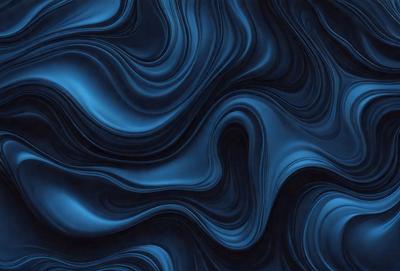 The primary subject of the image is a blue, swirling, and flowing pattern. The setting is a blue background, which creates a visually striking contrast with the swirling pattern. The visual style is a digital art or illustration, as the swirling pattern appears to be a digital creation. The dominant colors are blue and black, giving the image a calm and soothing atmosphere.
