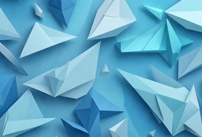The primary subject of the image is a blue background with a pattern of white paper airplanes. The setting is a blue sky, and the visual style is a combination of digital art and illustration. The colors are predominantly blue and white, creating a calm and soothing atmosphere.