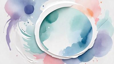 The primary subject of the image is a white circle with a blue background. The circle is placed on a piece of paper, which is part of a larger collage. The setting is a creative and artistic environment, with the focus on the circle and its surrounding elements. The visual style is a combination of digital art and illustration, creating a unique and eye-catching design. The colors and mood of the image are predominantly blue and calming, with the white circle serving as a central point of interest.
