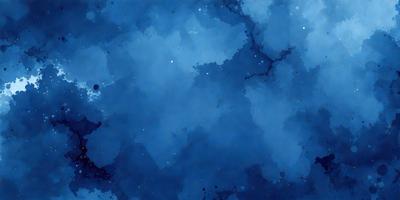 The primary subject of the image is a blue sky with white clouds. The setting is a cloudy blue sky, and the visual style is a watercolor painting. The dominant colors are blue and white, creating a calm and serene atmosphere.