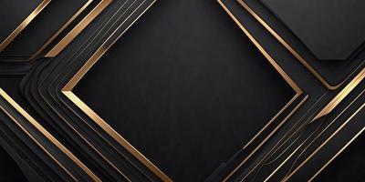 The primary subject of the image is a black background with gold trim. The setting is a square frame, and the visual style is a combination of a photo and digital art. The colors are predominantly black and gold, creating a sophisticated and elegant atmosphere.