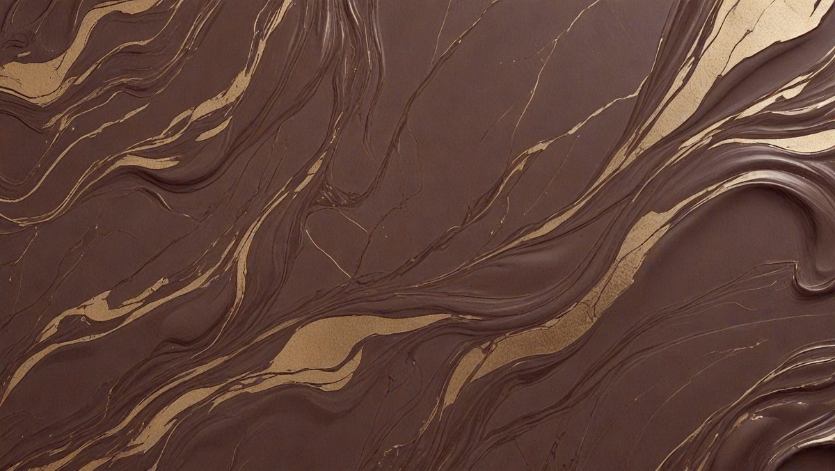 The image features a brown marble background with gold swirls and swirls. The background is composed of a dark brown color, with a gold-colored swirl pattern that is visible in the background. The swirl pattern is visible in the foreground, while the swirl pattern is visible in the background. The swirl pattern is a unique design that creates a unique texture and adds a unique visual appeal to the image.