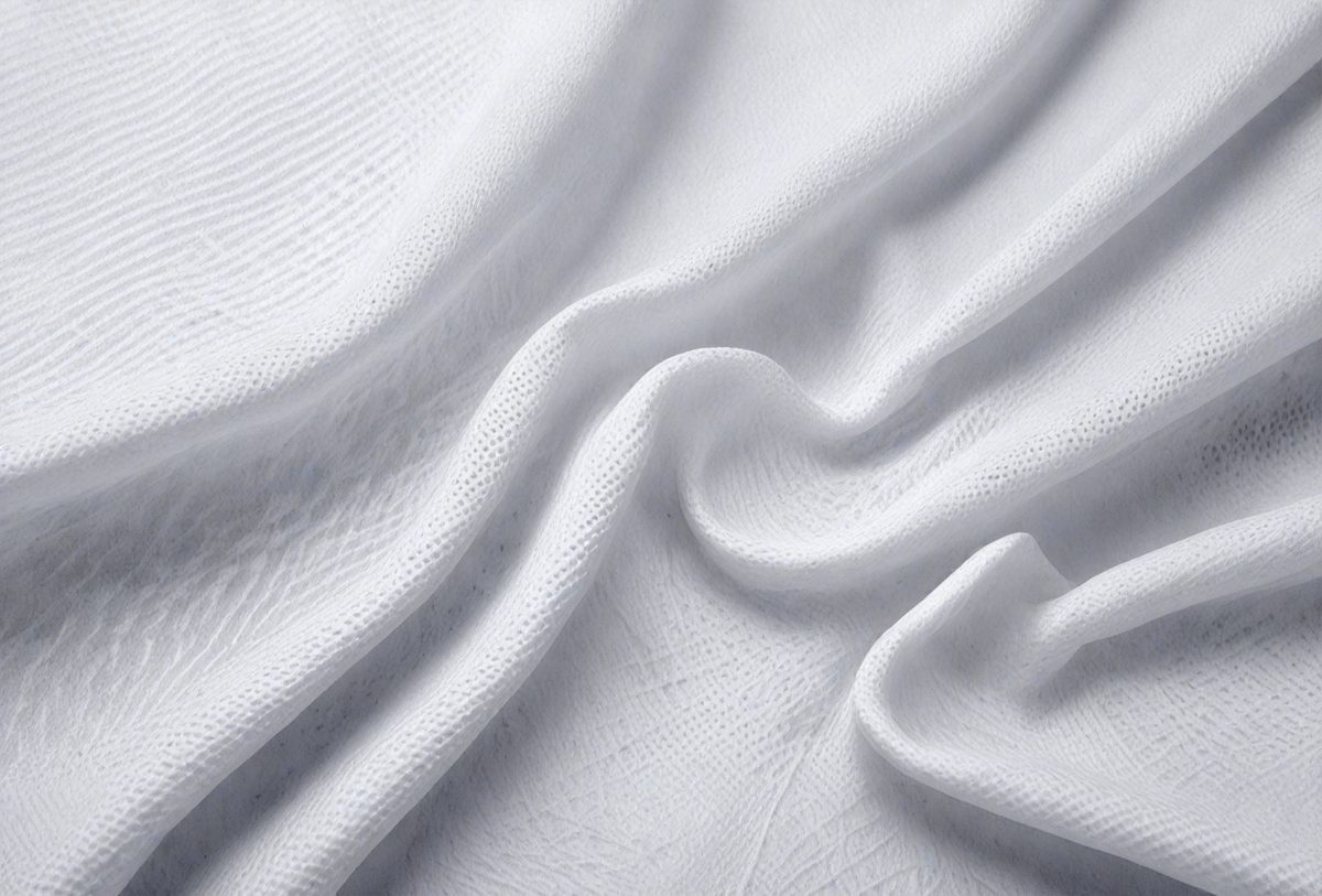 The image features a white fabric with a smooth texture and a white background. The fabric is positioned in a close-up view, with the fabric extending across the entire surface of the image. The fabric is arranged in a horizontal and vertical orientation, with the fabric extending across the entire surface of the image. The fabric is positioned in a horizontal and vertical orientation, with the fabric extending across the entire surface of the image. The fabric is positioned in a horizontal and vertical orientation, with the fabric extending across the entire surface of the