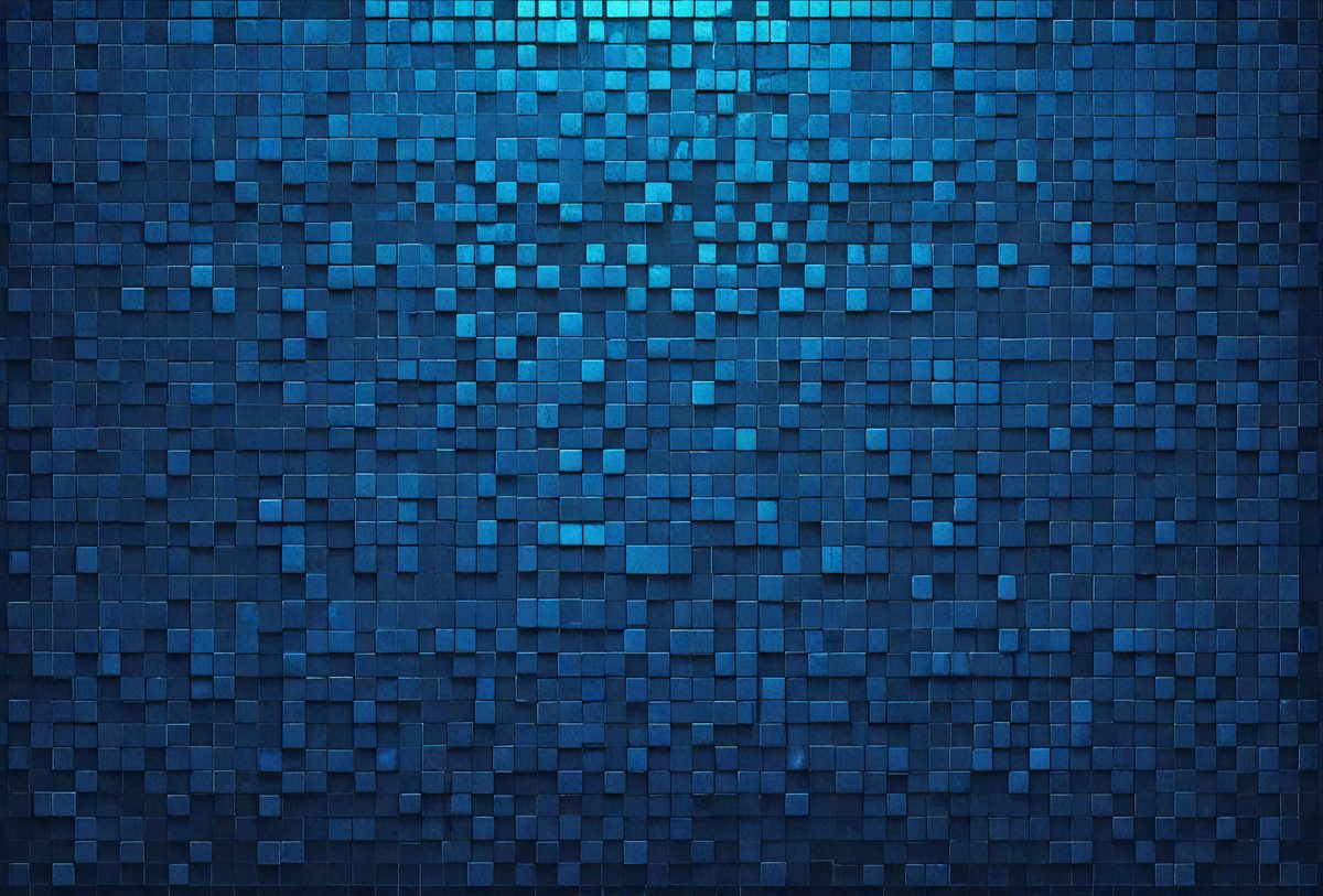 The image features a dark blue background with a mosaic of squares in a grid pattern. The background is composed of a large number of squares, creating a striking visual effect. The squares are arranged in a grid pattern, creating a striking visual effect. The squares are arranged in a grid pattern, creating a striking visual effect. The squares are arranged in a grid pattern, creating a striking visual effect. The squares are arranged in a grid pattern, creating a striking visual effect.