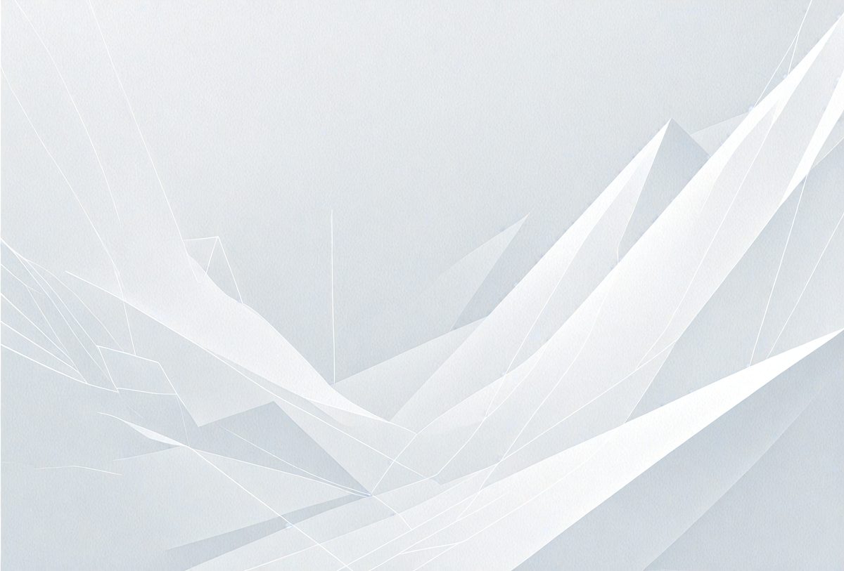 The image is a white background with a pattern of triangles. The triangles are arranged in a way that creates a sense of depth and complexity. The overall atmosphere is clean and minimalistic, with the focus on the intricate pattern of the triangles.