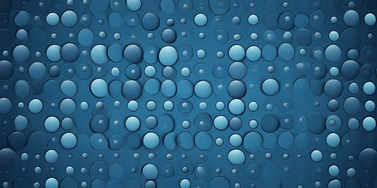 The primary subject of the image is a blue background with a pattern of bubbles. The setting is a blue wall, and the visual style is a digital art or illustration. The dominant colors are blue and white, creating a calm and soothing atmosphere.