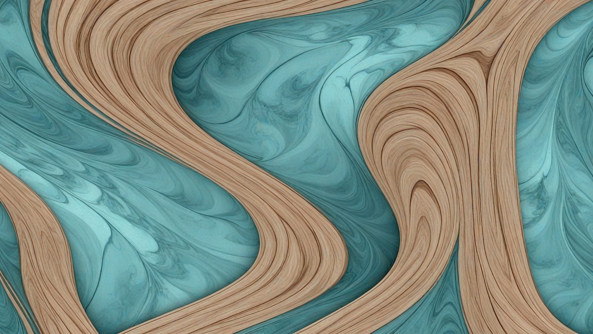 The image features a blue and brown background with a swirling pattern of wood. The background is composed of a variety of colors, including blue, brown, and green. The swirling pattern is a great example of abstract art, and it is a great example of a modern style. The background is a great example of a modern style, with a unique and modern design.