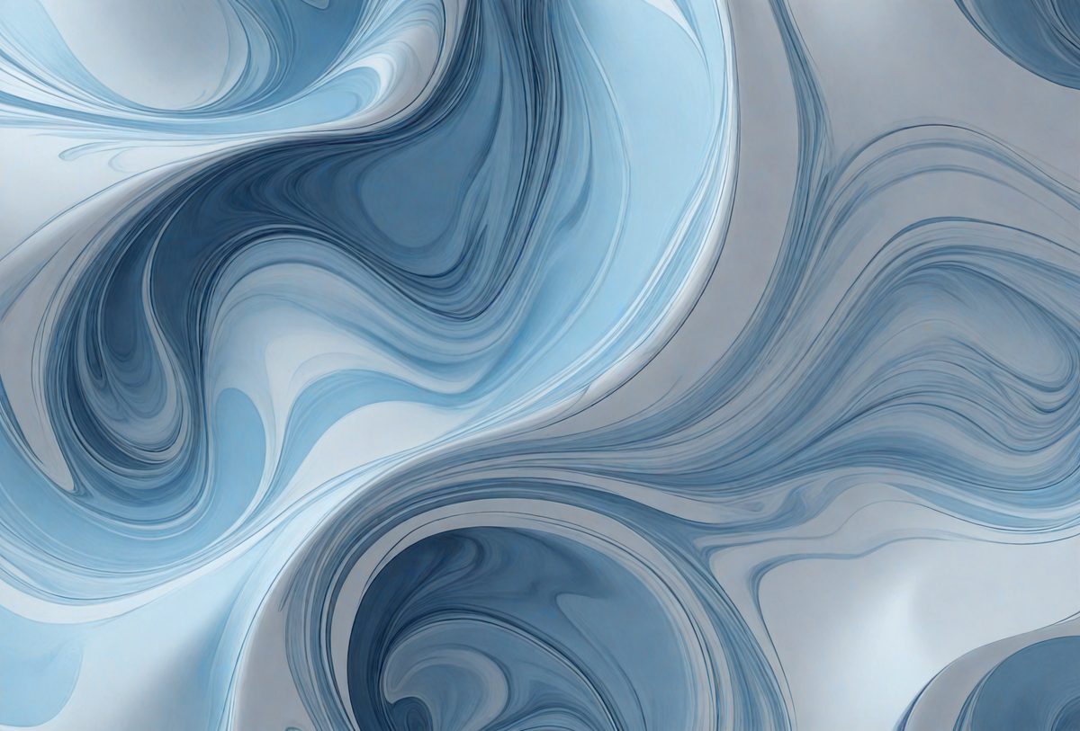 The primary subject of the image is a blue and white swirl pattern, which appears to be a digital art or illustration. The setting is a blue and white background, creating a visually striking contrast. The visual style is a combination of digital art and illustration, giving the image a unique and artistic appearance. The dominant colors are blue and white, creating a sense of calmness and tranquility.