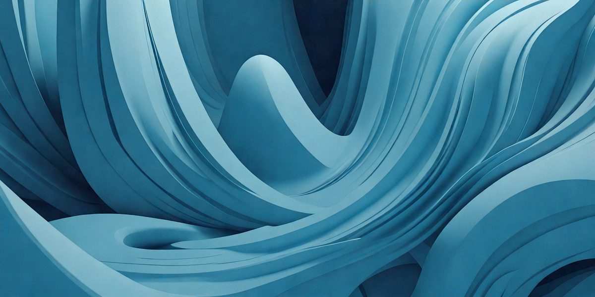The primary subject of the image is a blue, swirling, and curling pattern. The setting is a blue background, which creates a visually striking contrast with the pattern. The visual style appears to be a combination of digital art and illustration, as the pattern is intricate and detailed. The colors and mood of the image are predominantly blue, creating a sense of calmness and tranquility.