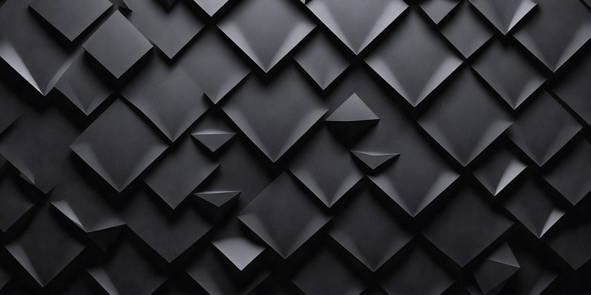 The primary subject of the image is a black and white patterned wall. The setting is a dark room with a black background. The visual style is a combination of a photo and a digital art, illustration, or drawing. The dominant colors are black and white, creating a moody atmosphere.