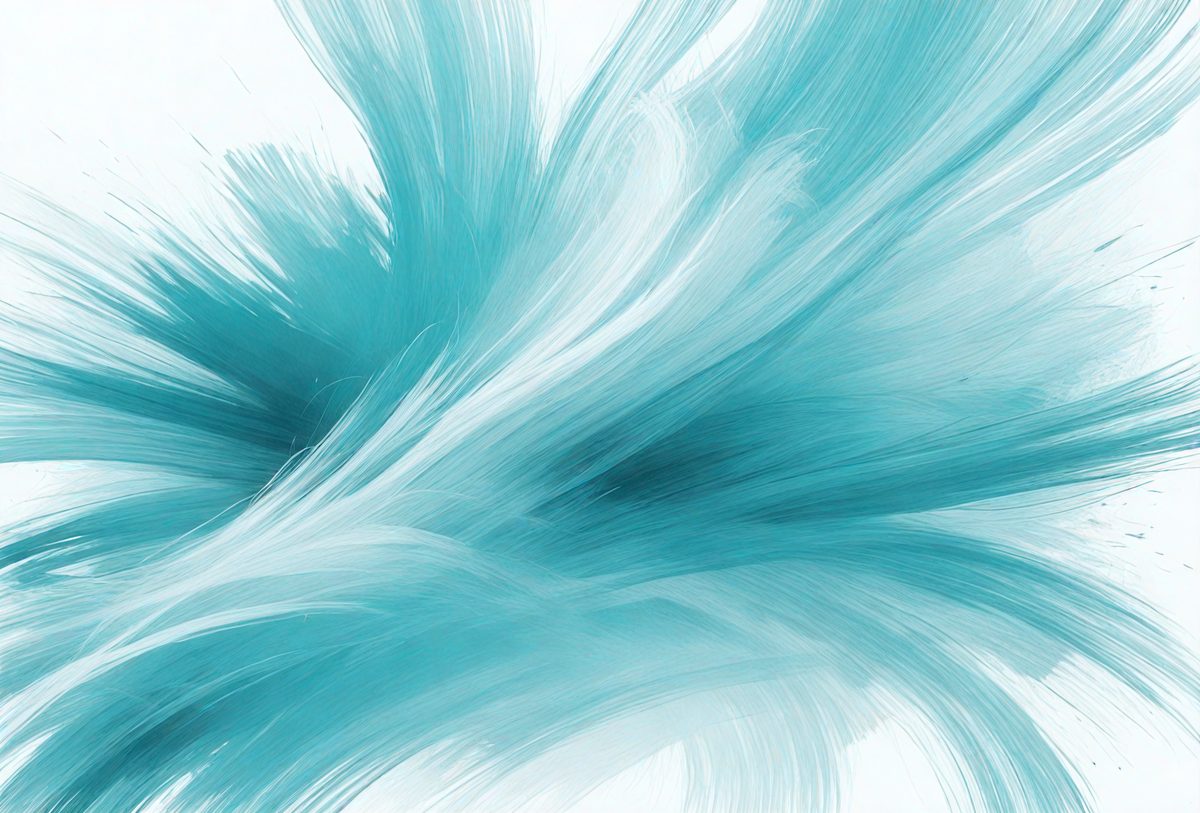 The primary subject of the image is a blue and white painting or drawing of a flowing, swirling pattern. The setting is a white background, which provides a clean and uncluttered appearance. The visual style is a combination of artistic expression and digital art, as it appears to be a digital painting or drawing. The dominant colors are blue and white, creating a sense of calmness and tranquility.