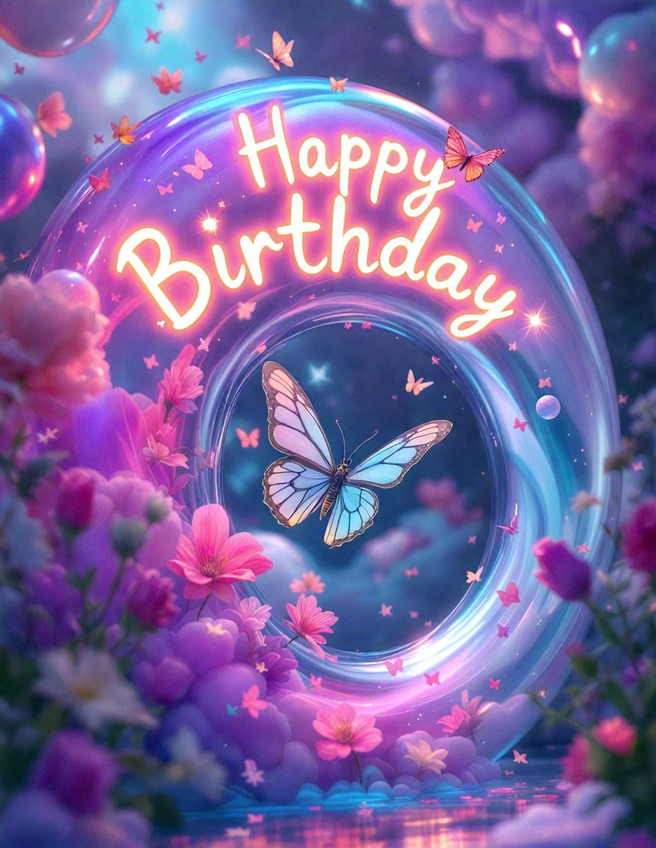 The primary subject of the image is a butterfly, which is the main object, scene, or focus of the image. The butterfly is depicted in a purple and pink color scheme, which gives the image a warm and vibrant atmosphere. The setting or background of the image features a purple and pink flower, adding to the overall visual style and color palette. The image is a digital art or illustration, showcasing the artist's creativity and attention to detail.