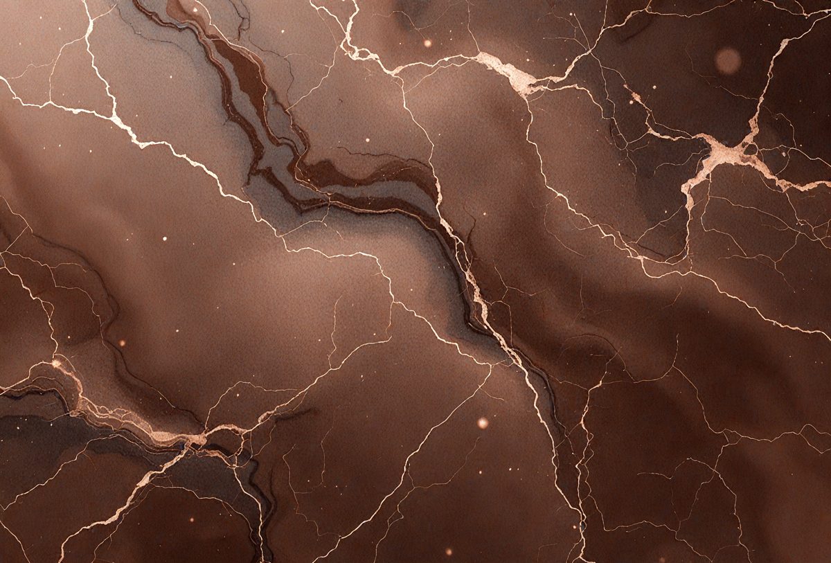 The primary subject of the image is a close-up of a marble surface with a pattern of swirls and streaks. The setting is a dark room, and the visual style appears to be a combination of a photo and a digital art or illustration. The colors and mood of the image are predominantly dark, with the marble surface providing a contrasting texture.