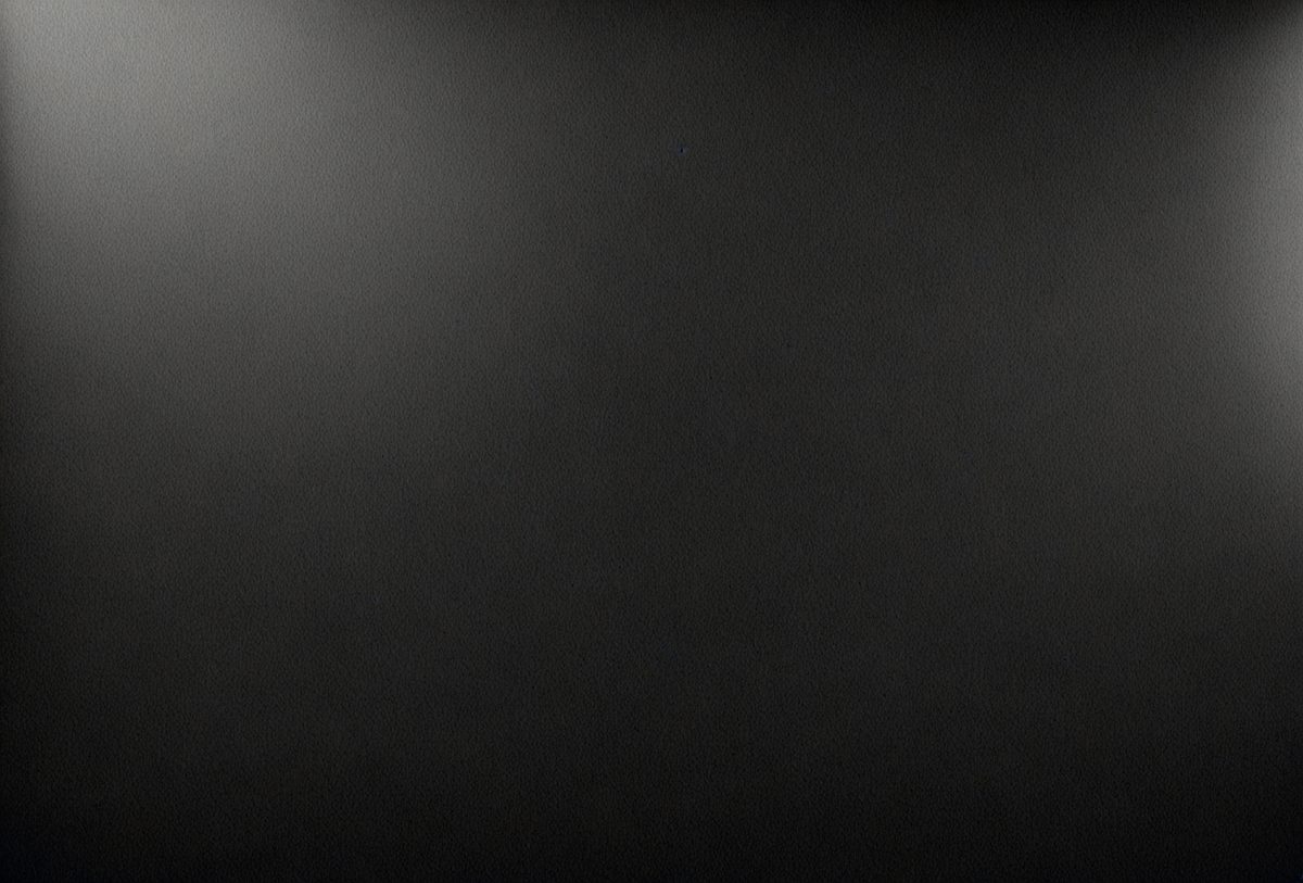 The primary subject of the image is a black background with a white light source. The setting is a dark room, and the visual style is a black and white photo. The colors and mood of the image are predominantly dark and moody, with the white light source creating a stark contrast against the black background.