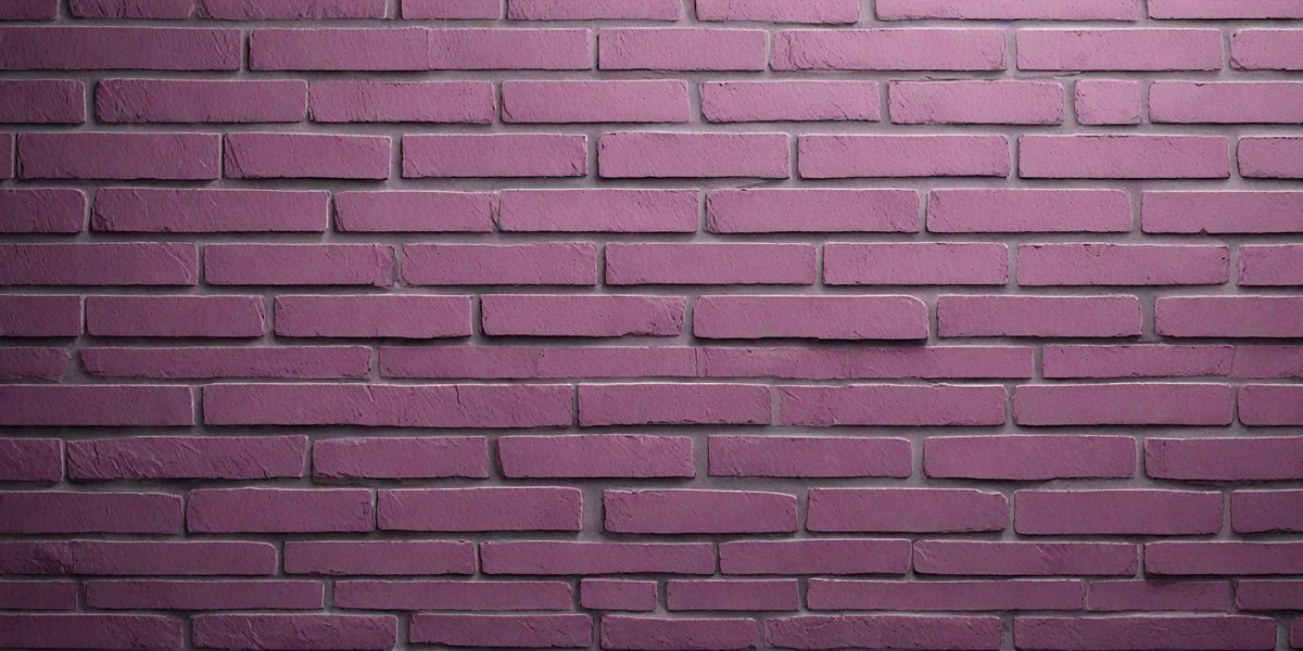 The primary subject of the image is a pink brick wall. The setting is a brick wall, and the visual style is a photo. The dominant colors are pink and purple, creating a warm and inviting atmosphere.