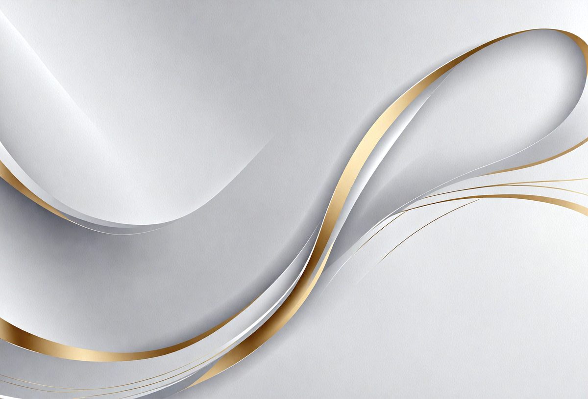 The primary subject of the image is a gold and white swirl pattern. The setting is a white background, and the visual style appears to be a digital art or illustration. The dominant colors are gold and white, creating a sense of elegance and sophistication.