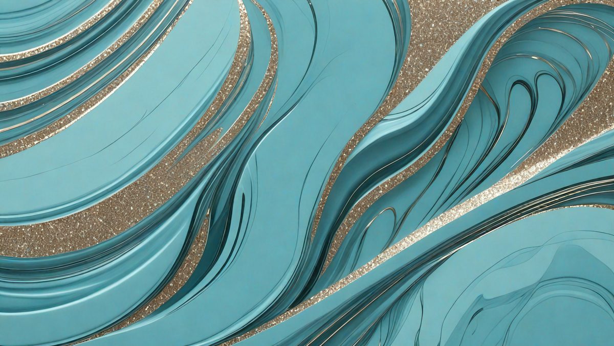 The primary subject of the image is a blue and white patterned surface, which appears to be a piece of art or a decorative item. The setting is a blue background, and the visual style is a combination of digital art and illustration. The colors and mood of the image are predominantly blue and white, creating a calm and serene atmosphere.