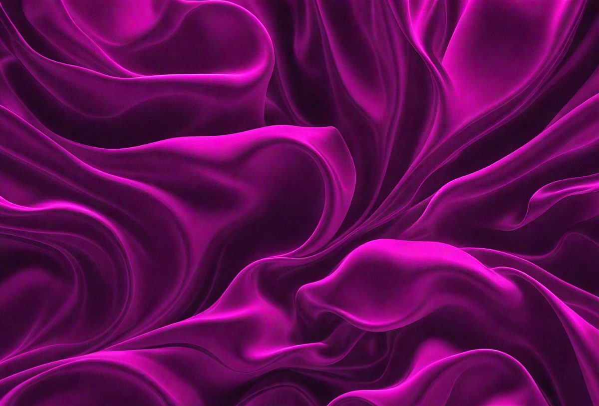 The primary subject of the image is a purple fabric with a flowery pattern. The setting is a close-up of the fabric, showcasing its intricate design. The visual style is a digital art or illustration, as the purple fabric appears to be a digital creation. The colors and mood of the image are predominantly purple, creating a calm and serene atmosphere.