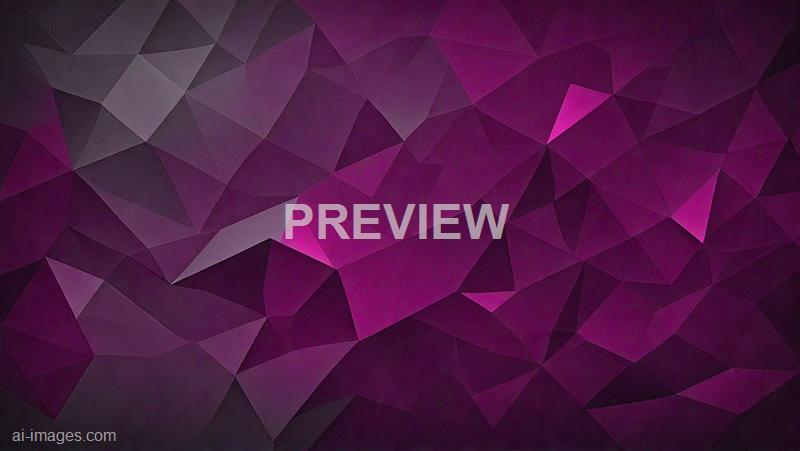 The image features an abstract geometric pattern composed of numerous interconnected triangles. The color palette is predominantly shades of purple and pink, with some darker and lighter variations creating a sense of depth and dimension across the faceted surface.