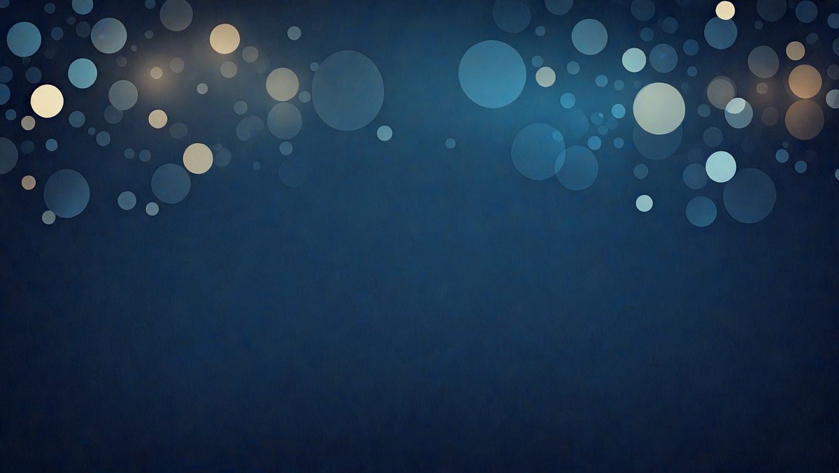 The primary subject of the image is a blue background with a pattern of white circles. The setting is a dark blue sky, and the visual style appears to be a digital art or illustration. The dominant colors are blue and white, creating a calm and serene atmosphere.