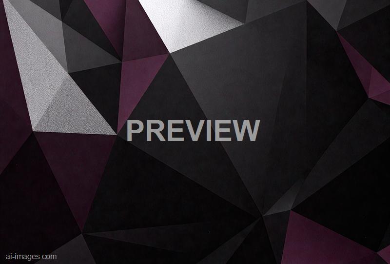 The image features an abstract geometric design composed of various overlapping triangles and polygons. The color palette is primarily dark with shades of black, gray, and hints of purple, creating a textured and layered appearance. The composition appears to have a sense of depth and complexity through the use of shading and transparency effects.