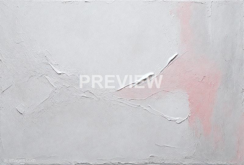 The image features a textured white surface with visible cracks and irregularities, giving it an abstract and somewhat rough appearance. There are faint hints of pinkish-red stains or markings on the right side, which add a subtle splash of color to the otherwise monochromatic background.