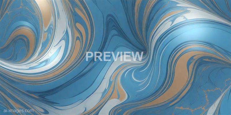 The image displays an abstract pattern resembling swirling marble or fluid paint, predominantly in shades of blue with accents of beige, white, and darker blue lines creating intricate, flowing shapes. The pattern appears smooth and continuous, giving a sense of depth and movement across the surface.