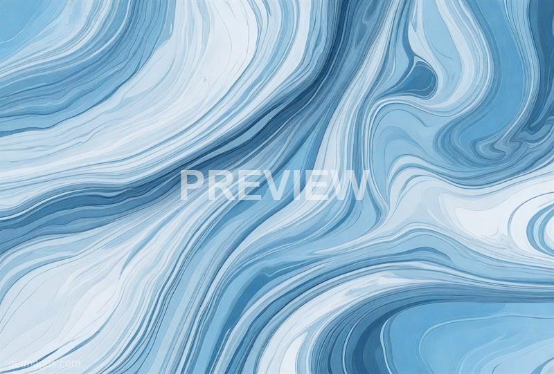 The image features an abstract pattern resembling swirling marble or fluid paint strokes, predominantly in shades of blue and white. The flowing lines and curves create a sense of movement and depth, with varying intensities of color blending seamlessly throughout the composition. There are no discernible objects or figures, emphasizing the abstract and artistic nature of the design.