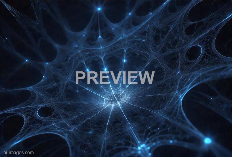 The image depicts an intricate network of glowing blue lines and points, resembling a digital or neural web, set against a dark background. The web-like structure appears to be expanding outward, with interconnected nodes and delicate strands creating a complex, luminous pattern that evokes the concept of connectivity or data flow. The overall effect is a mesmerizing visualization of a high-tech or cosmic web, with a sense of depth and motion.