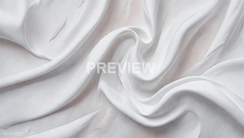 The image displays a close-up view of soft, flowing white fabric with gentle folds and creases, creating a smooth and elegant texture. The fabric appears lightweight, with subtle shadows emphasizing its delicate drape and movement, set against a plain, light background. The overall impression is one of softness and purity, with a minimalist aesthetic.