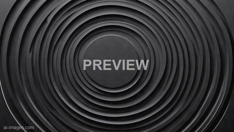 The image features a close-up view of a modern, black electric stovetop with concentric circular heating zones. The surface is smooth with subtle textures, and the circular outlines are highlighted with thin white lines, giving it a sleek and minimalist appearance. The background is dark, emphasizing the clean lines and geometric pattern of the stovetop.