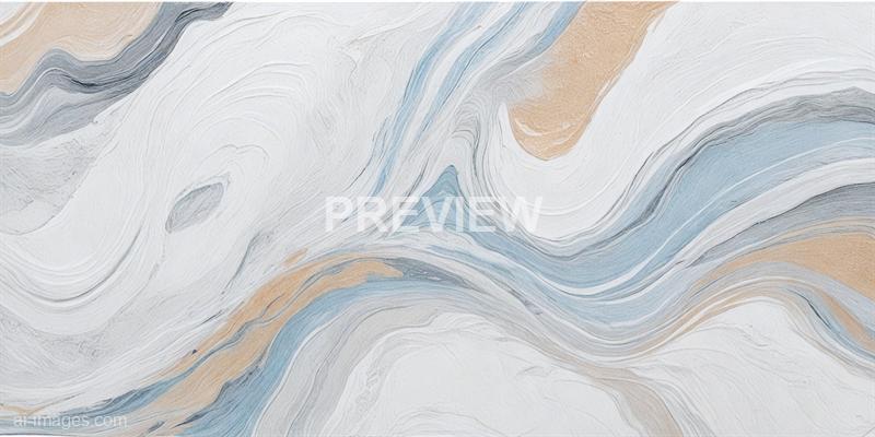 The image features a smooth, abstract marble pattern with flowing, curvilinear lines. It showcases a blend of soft beige, white, light blue, and gray tones, creating a calming and elegant visual texture. The pattern appears to mimic natural stone veining, with intricate details and subtle color variations throughout.
