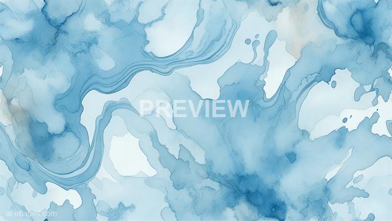 The image features an abstract watercolor design with various shades of blue blending seamlessly into each other. There are fluid, organic shapes and lines that create a sense of movement, resembling waves or flowing water, with some areas appearing more saturated and others lighter, adding depth and texture to the composition. The overall effect is calming and reminiscent of watercolor art on paper, with a soft, artistic quality.