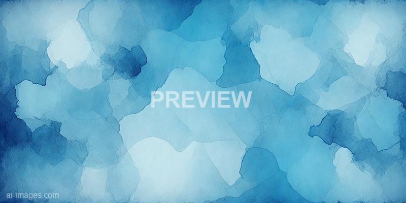 The image features an abstract watercolor background with various shades of blue blending into each other. The pattern resembles irregular, overlapping shapes with soft edges, creating a textured, artistic effect reminiscent of a watercolor painting on paper.