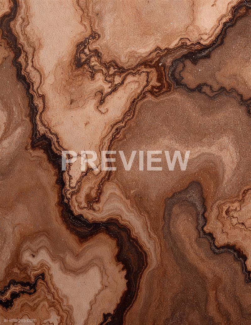 The image features an abstract pattern resembling natural stone or mineral formation with swirling layers of earthy tones including shades of brown, tan, and black. The intricate lines and textured appearance give it a dynamic and organic look, reminiscent of marble or onyx with detailed veining throughout the composition.