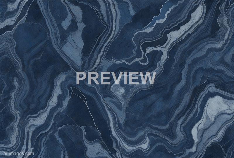 The image displays an intricate pattern resembling natural stone or marble with swirling shades of dark blue, light blue, and white. The veins and layers create a flowing, abstract design that mimics the appearance of geological formations or polished mineral surfaces. The texture appears smooth with a dynamic, organic aesthetic.