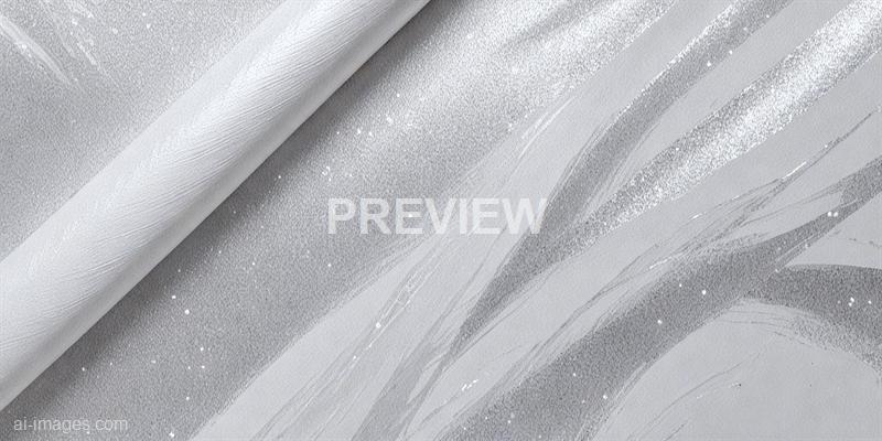 The image features a close-up view of a white or silver textured surface, possibly a fabric or material with a shimmering, glittery effect. The surface has a mix of smooth and rough textures, with some areas showing fine specks or glitter, and others displaying subtle patterns or strokes, creating a dynamic and elegant appearance.