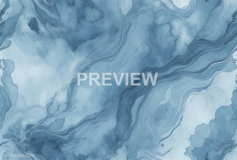 The image features an abstract pattern that resembles flowing layers of blue and white watercolor paint, creating a marbled effect. The swirling, organic lines and varying shades of blue give a sense of movement and depth, with some areas darker and more concentrated, while others are lighter and more diffuse. The overall appearance is reminiscent of natural stone or mineral veins, with a smooth, fluid texture.